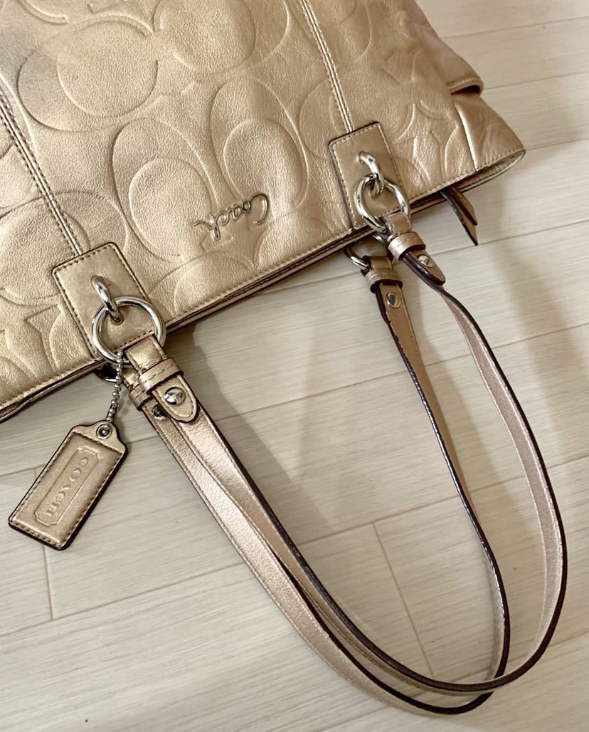 送料無料美品コーチCOACH☆ギャラリーシグネチャートートバッグ 