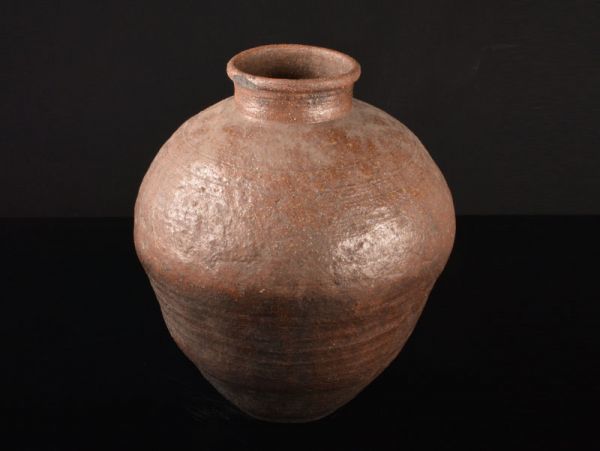 信楽焼 古信楽 飾り物 骨董 壷 木蓋付き 茶壺 葉茶壺 大壺 床飾り 置物