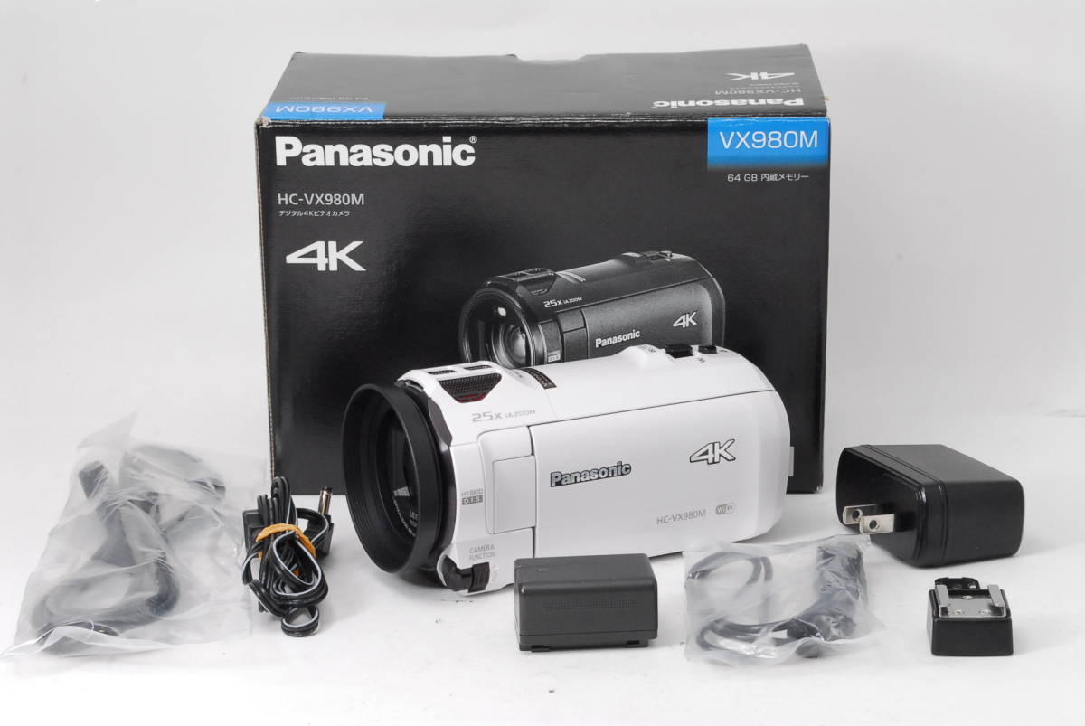 元箱付き美品 Panasonic HC-VX980M 4Kビデオカメラ ホワイト ♯5228