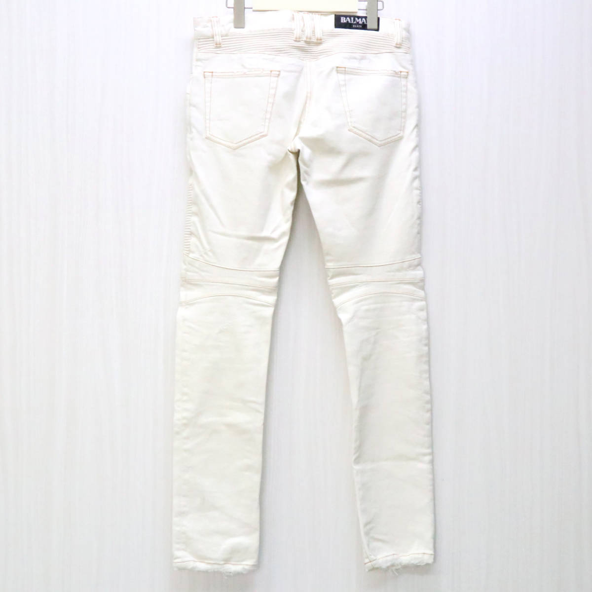 BALMAIN バルマン ダメージ加工 バイカー デニム パンツ S7H9551T022