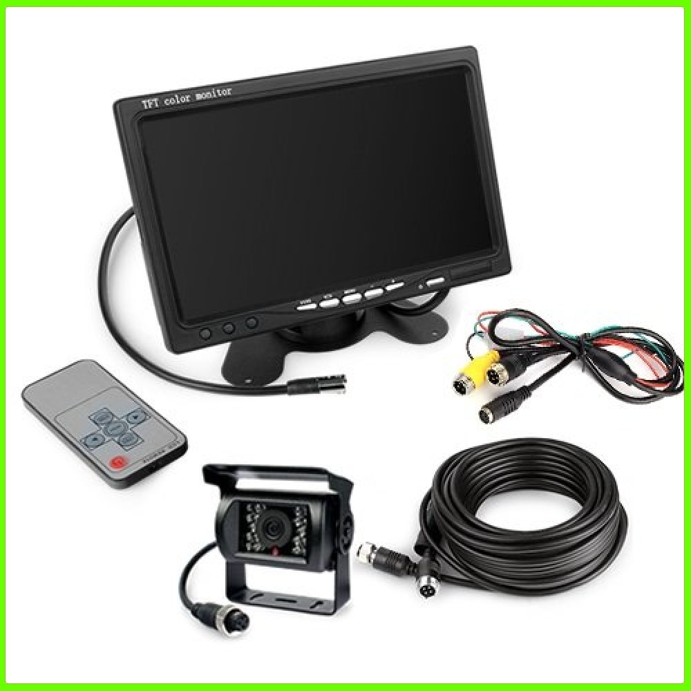 ＋セール＊7インチモニターバックカメラセット PRO 12V/24V兼用 バックLEDカメラセット一体型 20Mケーブル 乗用車、_1