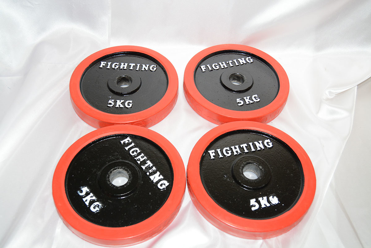 ファイティングロード ダンベルプレート 5kg×4枚（計20kg） 極美品 全国無料，品質保証 ☆ FIGHTING 5kg 4枚 ダンベル プレート 合計20kg