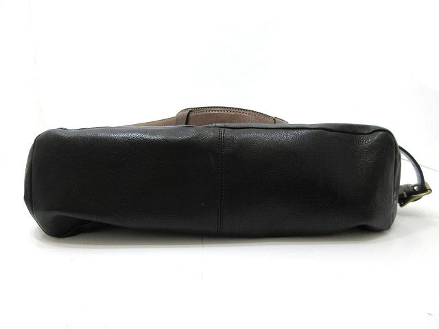 1円 良品 COACH コーチ●2way バッグ ショルダーバッグ J1093-70189 レザー ブラック×ブラウン (70161 COACH ショルダーバッグ 2way メンズ ビジネスバッグ バッグ