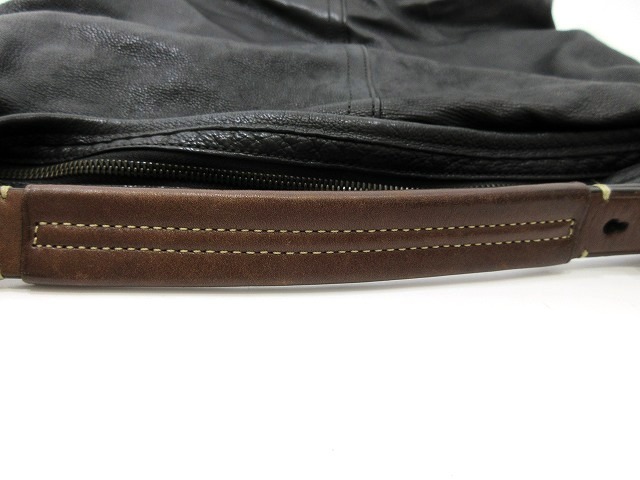 1円 良品 COACH コーチ●2way バッグ ショルダーバッグ J1093-70189 レザー ブラック×ブラウン (70161 COACH ショルダーバッグ 2way メンズ ビジネスバッグ バッグ