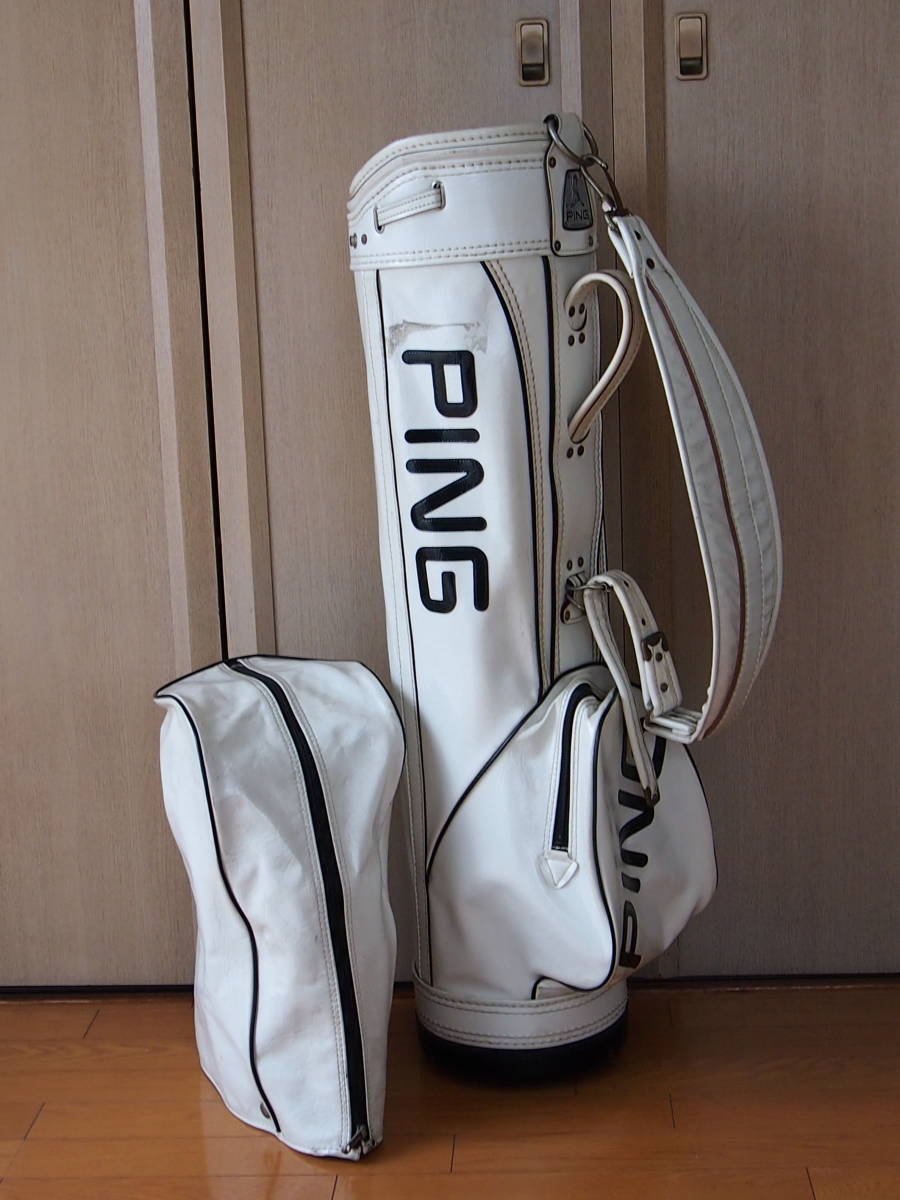 キャディバッグ PING 1970年代 ビンテージ ピン ゴルフピン 白