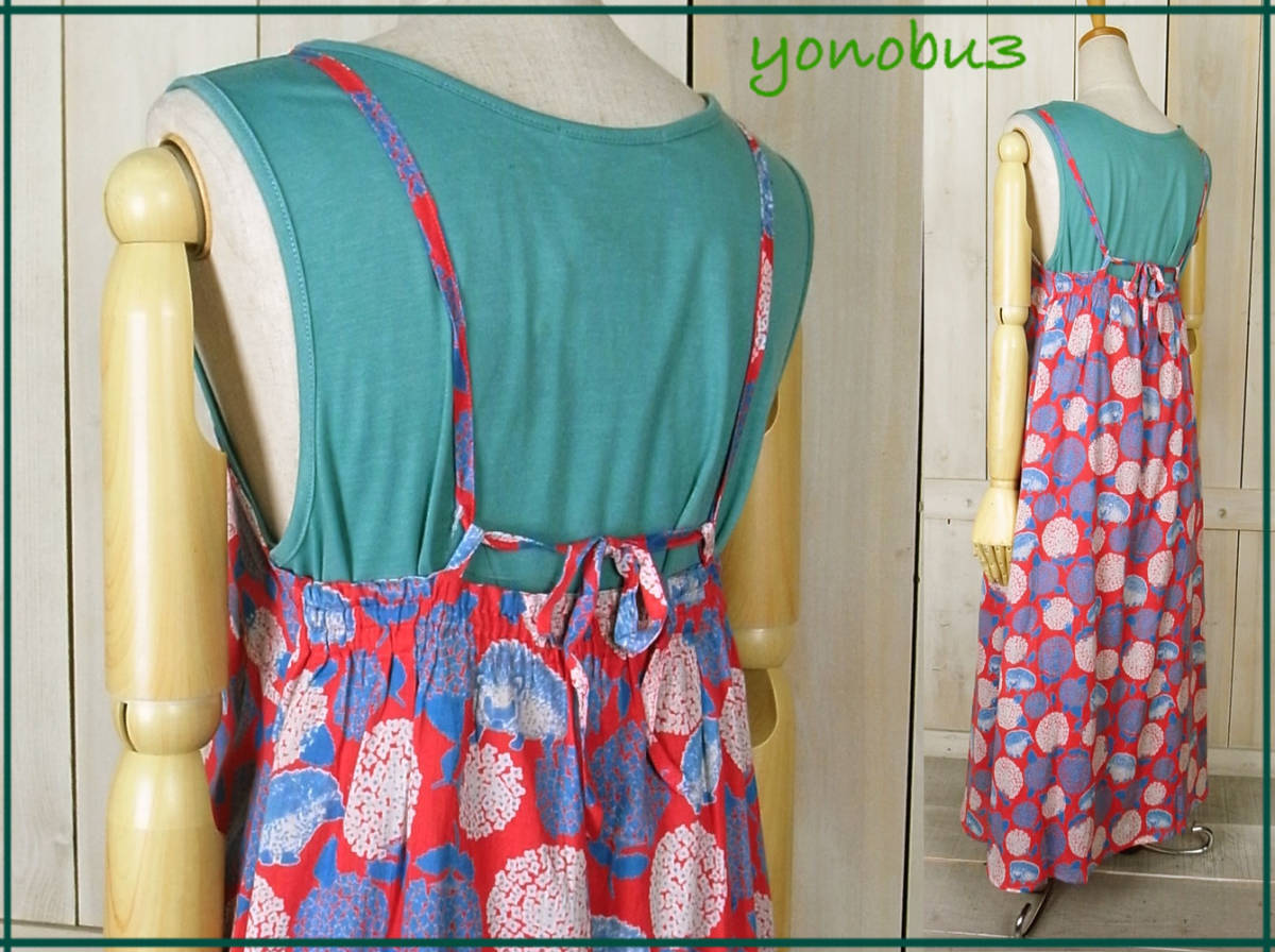 ハリネズミ 紫陽花柄 肩ひも後ろ結びワンピ77r6514 キャミワンピース ガーゼ調コットン アジサイ Lサイズ 売買されたオークション情報 Yahooの商品情報をアーカイブ公開 オークファン Aucfan Com