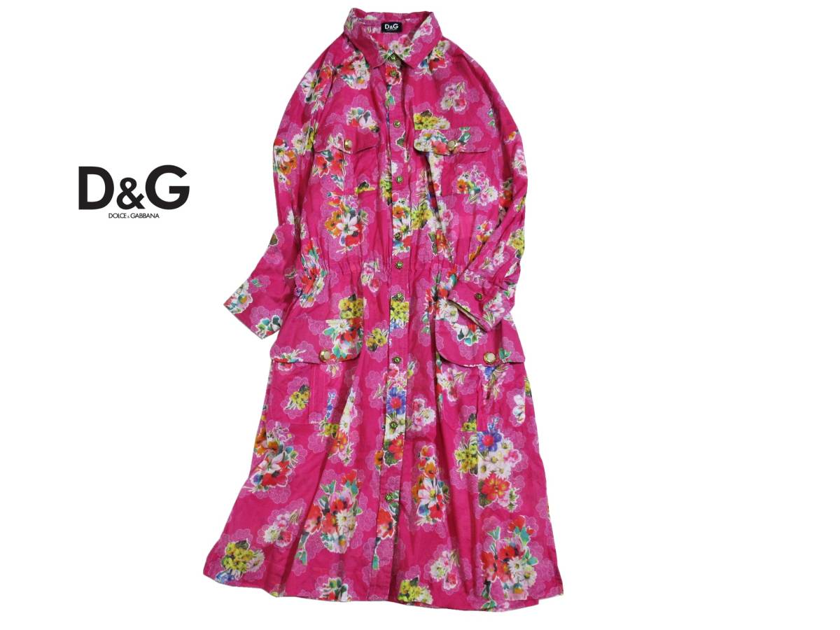 D&G 花柄 ドルチェ&ガッバーナ シャツ ドルガバ 半袖 良品 