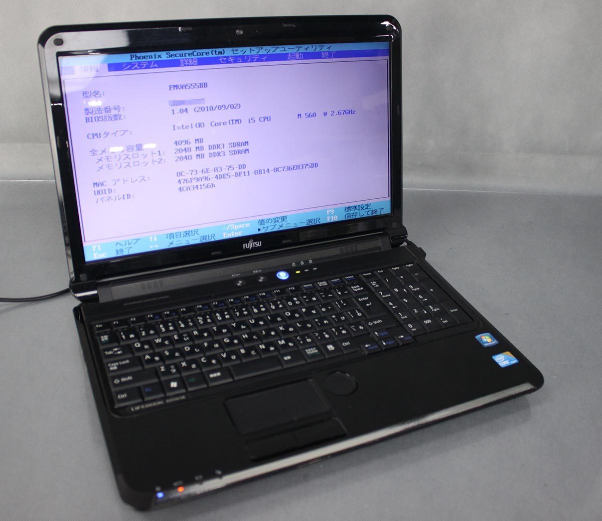 OS無し 訳あり 富士通 LIFEBOOK AH550/5B FMVA555BB/Core i5 M560/メモリ4GB/HDD無し/windows ノートPC パソコン/Fujitsu/N072410F