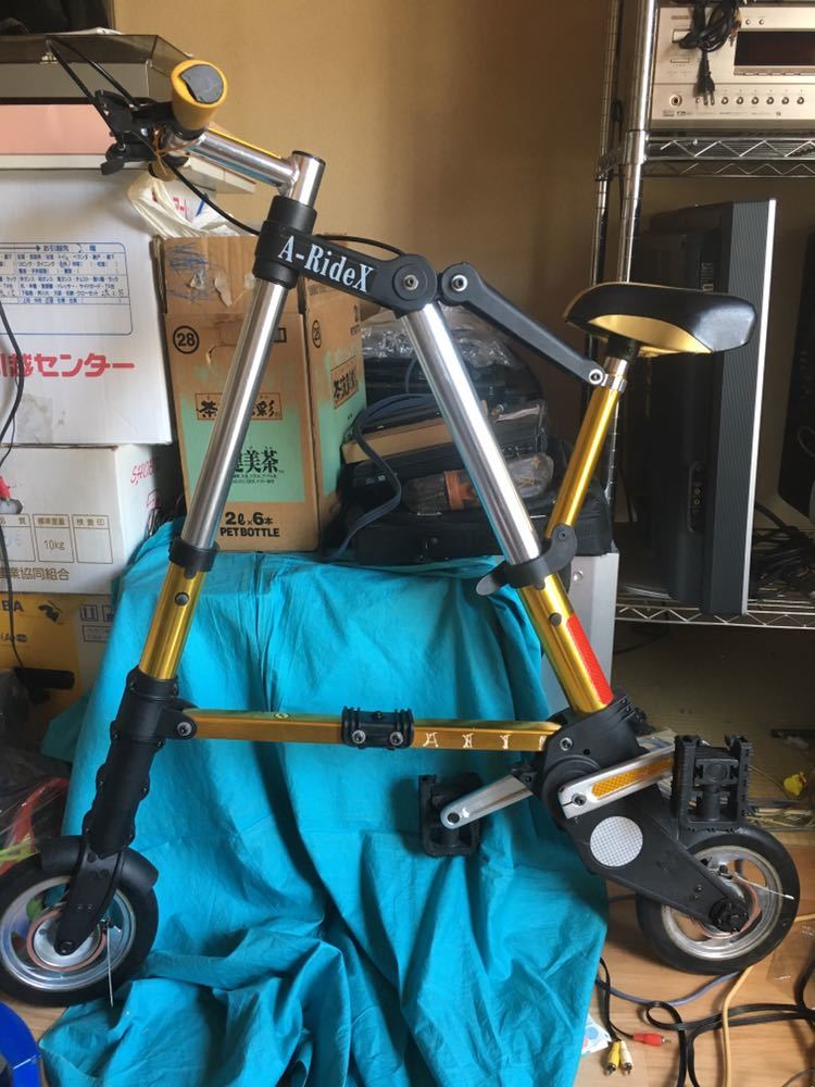 折り畳み式自転車 A-RideX イエローカラー 黄色（折りたたみ自転車
