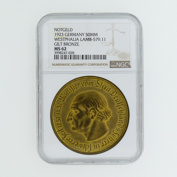ヴェストファーレン ドイツ 1923年 マルク 硬貨 緊急貨幣 5000万 - 0