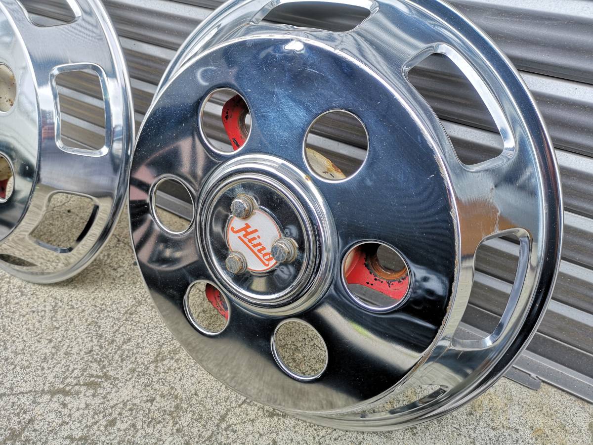 6穴 4t 19.5インチ スチール メッキ ホイールカバー フロント 日野 