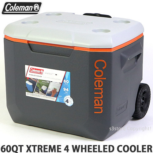 激安大特価，人気 1円 COLEMAN XTREME 4 WHEELED COOLER DGray/Org/LGray 60QT コールマン クーラーボックス アウトドア キャンプ 同梱不可(50L～)｜売買されたオークション情報、yahooの商品情報をアーカイブ公開 - オークファ 50L～