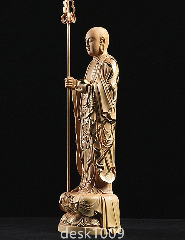 地蔵菩薩 座像 仏教工芸品 総柘植材 木彫仏教 精密彫刻 仏師で仕上げ