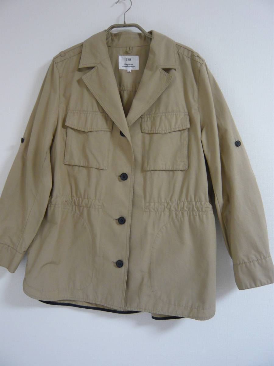 送料無料，爆買い 大きい超 ２３区 ２ＷＡＹサファリ系コットンＪＫ４６ベージュ(その他)｜売買されたオークション情報、yahooの商品情報をアーカイブ公開 - オークファン 女性用