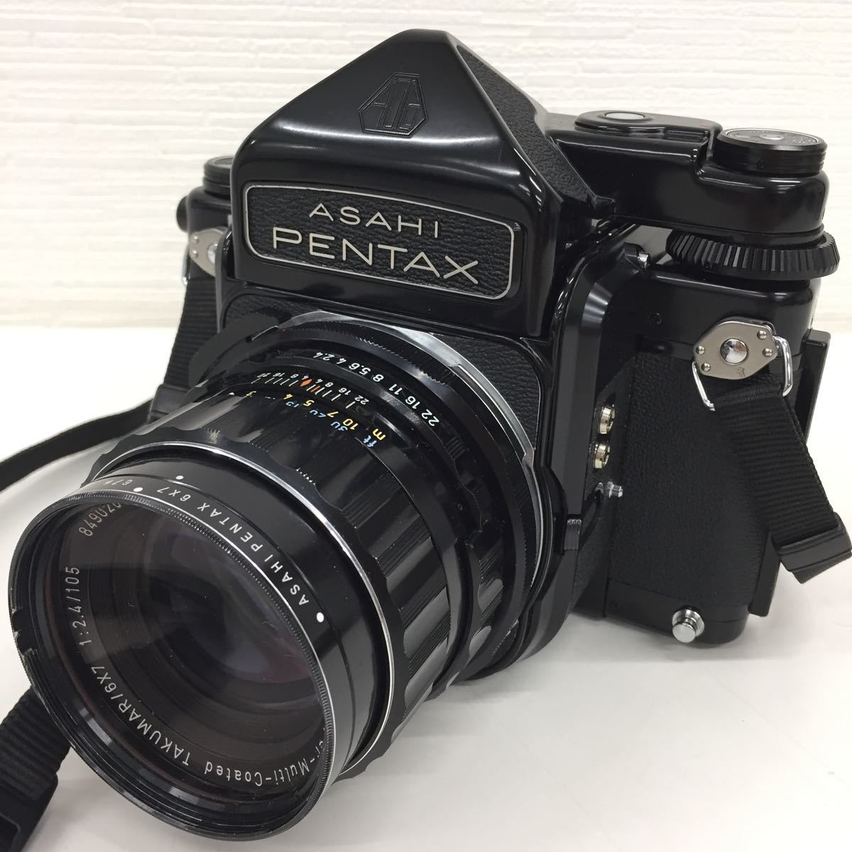 m)ASAHI PENTAX アサヒ ペンタックス 6×7 SMC PENTAX67 1:2.4 105mm カメラ 一眼レフ ジャンク品 19-786-2