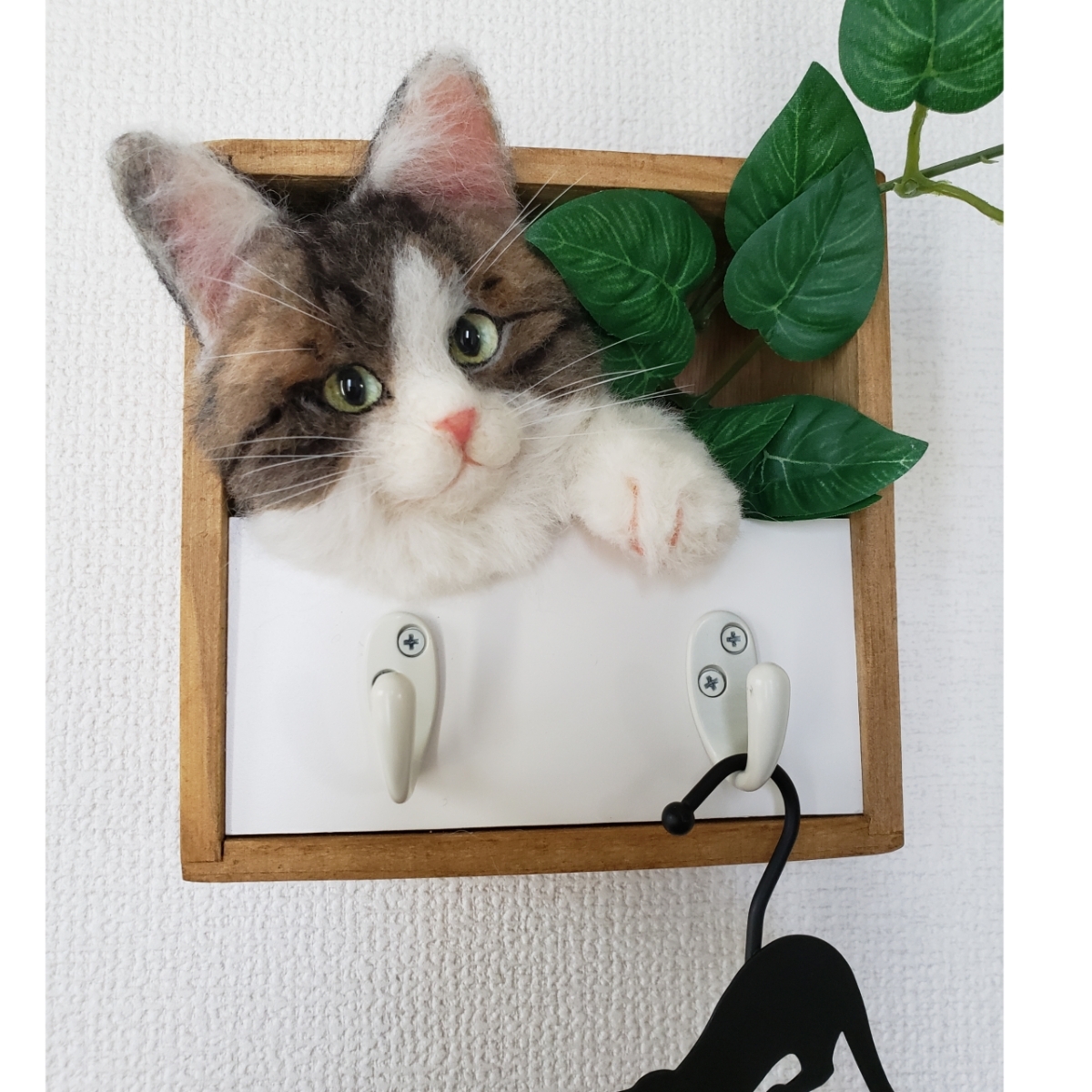 ☆羊毛フェルト ハンドメイド 猫ちゃん キジトラ白☆ AuctionTemplates