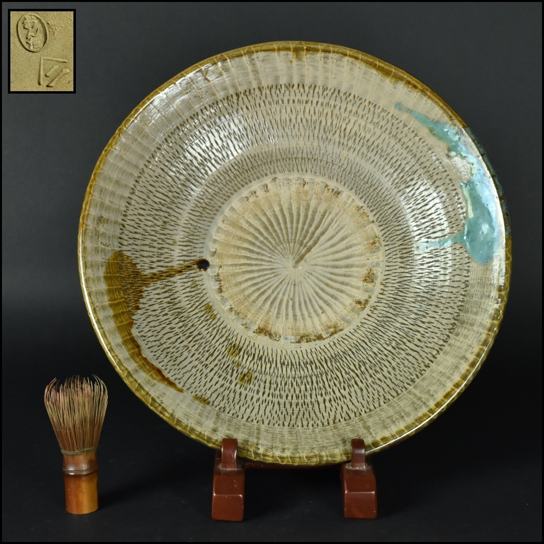 小鹿田焼 大皿 飾り皿 古美術品【幅37.3cm】☆ 2026年最新Yahoo