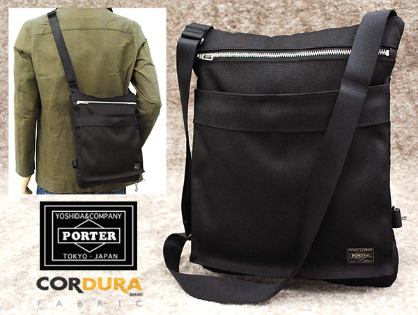 美品】PORTER 黒 サコッシュ ショルダーバッグ マッキントッシュ 美品】PORTER 黒 サコッシュ ショルダーバッグ マッキントッシュ