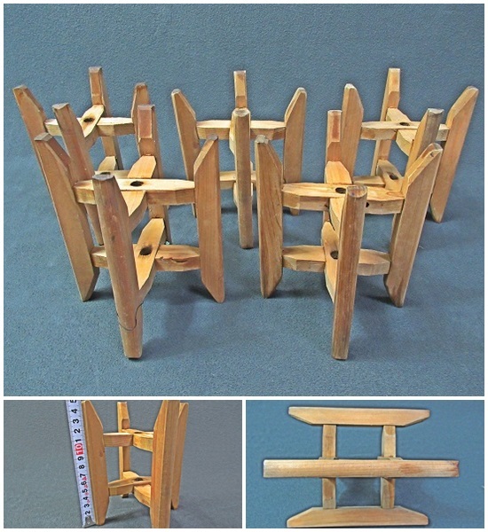 ◆[A60]昭和レトロ　糸巻き　5点セット　糸車★織道具★和風インテリア★和風置物★オブジェ★古民具★昭和レトロ　_1