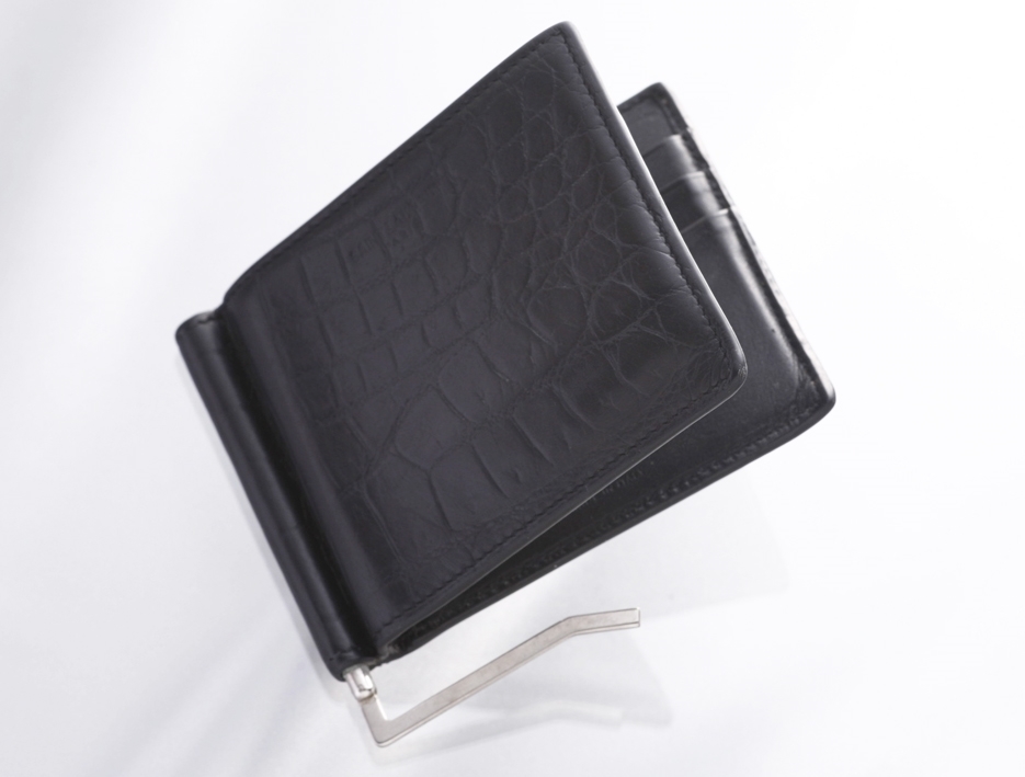SAINT LAURENTサンローランYSL クロコ型押し 二つ折り財布 二つ折り長