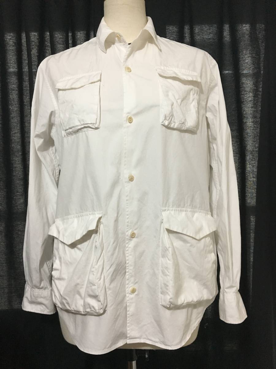 低価，人気SALE アンダーカバー 17SS アーミーシャツ 長袖 UNDERCOVER ミリタリー 白 サイズ２ ４ポケット(長袖シャツ)｜売買されたオークション情報、yahooの商品情報をアーカイブ公開 - オークファン 男性用