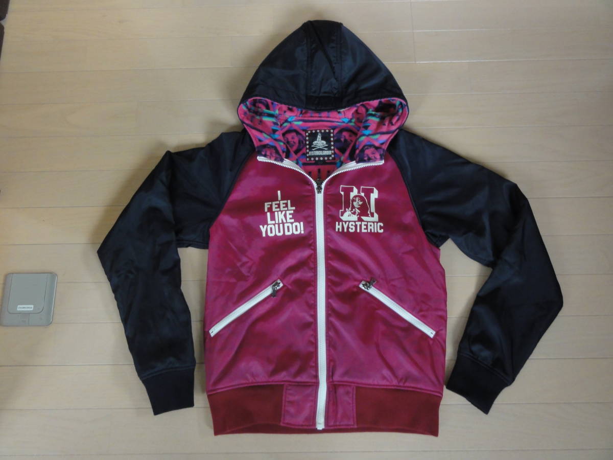 美品 HYSTERIC GLAMOUR 裏地フリース ジャンバー 紫黒 Sサイズ 