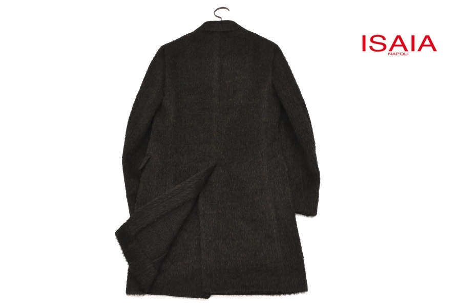 【新品】ISAIA イザイア 名品ポルトフィーノ アルパカ＆モヘヤ混 イタリア製 最高級チェスターコート 42（XS～Sサイズ程度）ハンガー付き