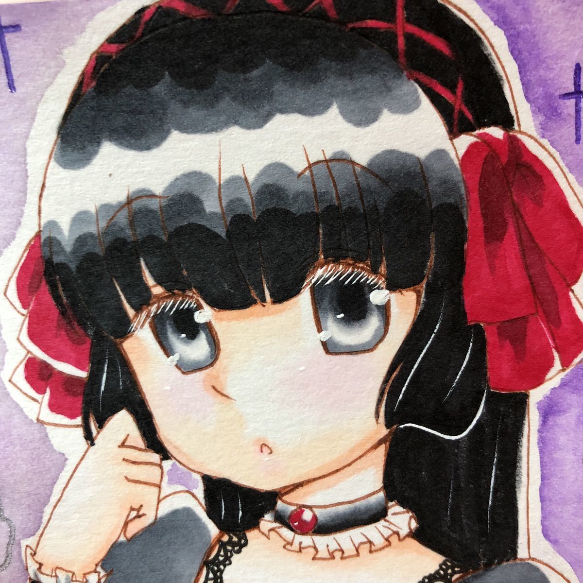 数量は多 手描きイラスト オリジナル ペン画 ゴスロリ アート 写真