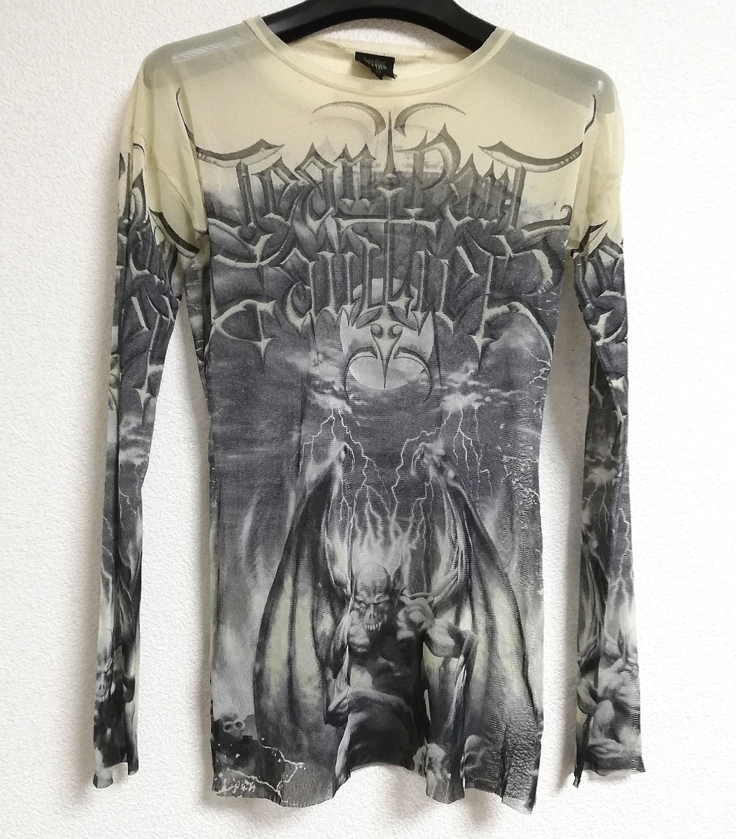 SS01 ARCHIVE Jean Paul Gaultier Satan Tattoo Mesh Longsleeve Shirt