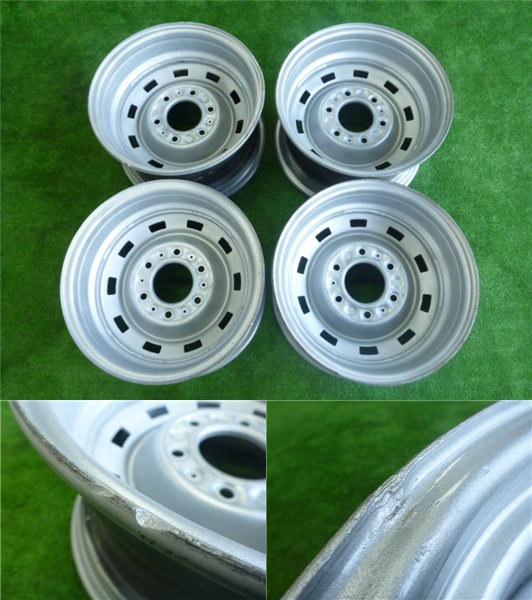 15インチ 8J PCD139.7 6穴 深リム 鉄チンホイール 4本セット(純正品