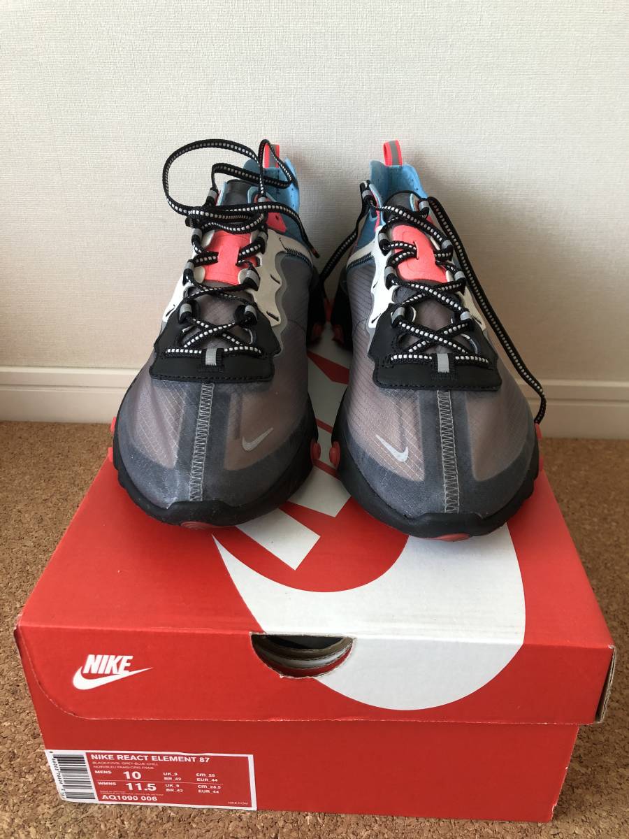 nike react element 87 black cool grey & blue chill