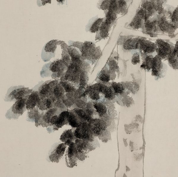 激安直営店 【真作】御泓古掛軸「青松高士図 張大千」近代書画家 中国