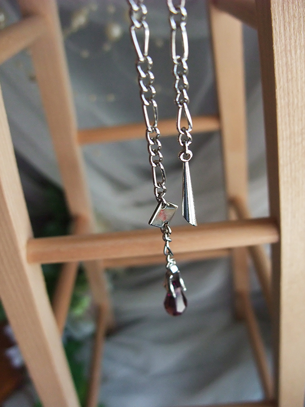 【Silver　Moon】ラリエット風ネックレス　～天然石アメジスト～_8