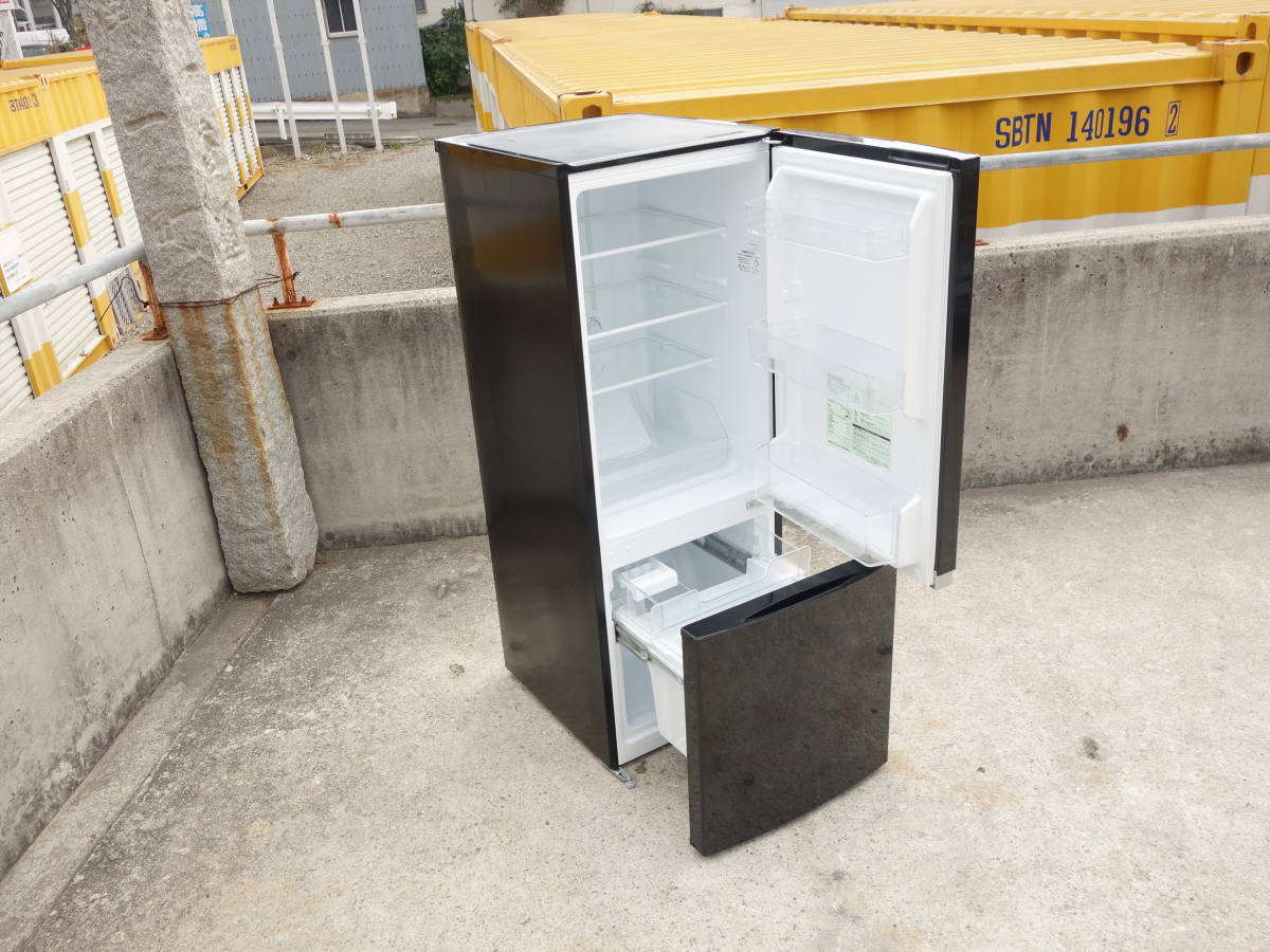 中古】O▽東芝 冷蔵庫 153L 2018年 2ドア 人気色 ブラック 耐熱性能天 
