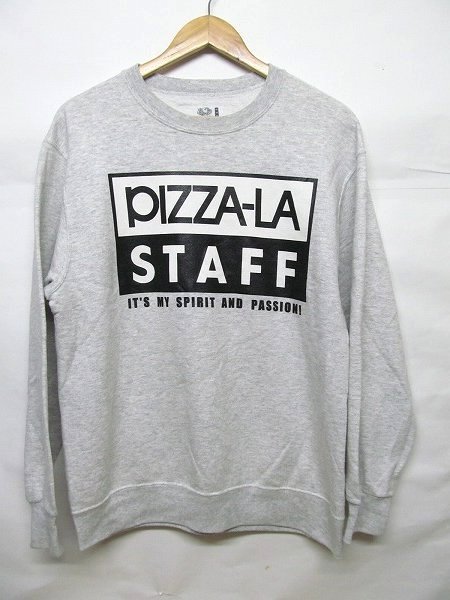 ピザーラ PIZZA-LA ⁄ グレー ロゴスウェット トレーナー スタッフ 古着 
