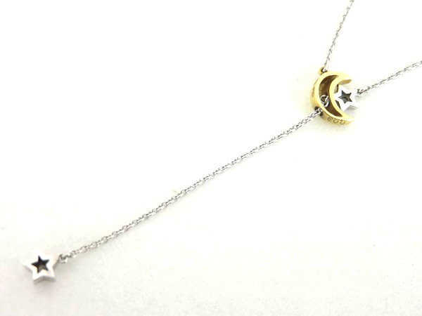 1円 スタージュエリー K18 ダイヤモンド 0.03ct 三日月 星 デザイン 