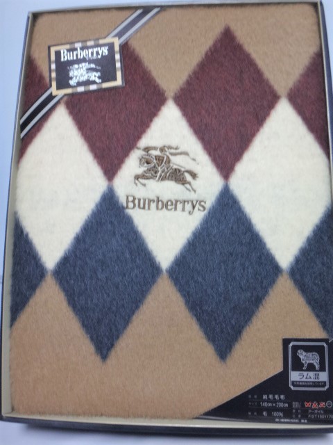 寝具 Burberrys アーガイル柄 毛布 140x200cm