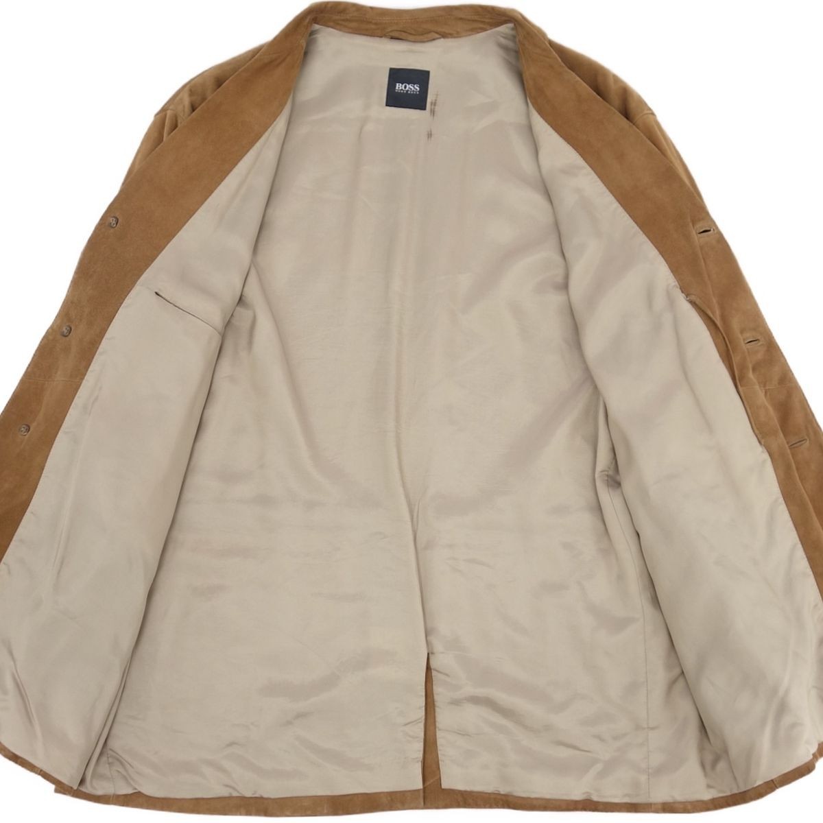 【美品】ヒューゴボス　Hugo Boss レザー　テーラードジャケット　羊革 通販超安い ヒューゴボス HUGO BOSS メンズ 羊革 ゴートスキン