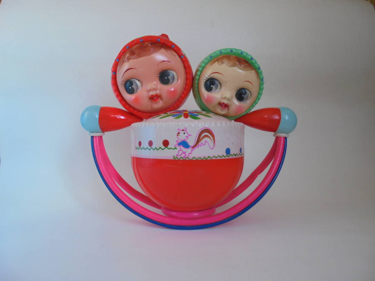 当時物 【可愛いセルロイド人形】【赤ちゃん起き上がりこぼし】昭和