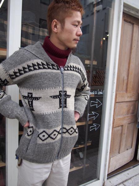 70s～ フード付き カウチンセーター ニット2 ビンテージカナダ製