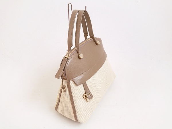フルラ FURLA ハンドバッグ パイパー キャンバス×レザー アイボリー 