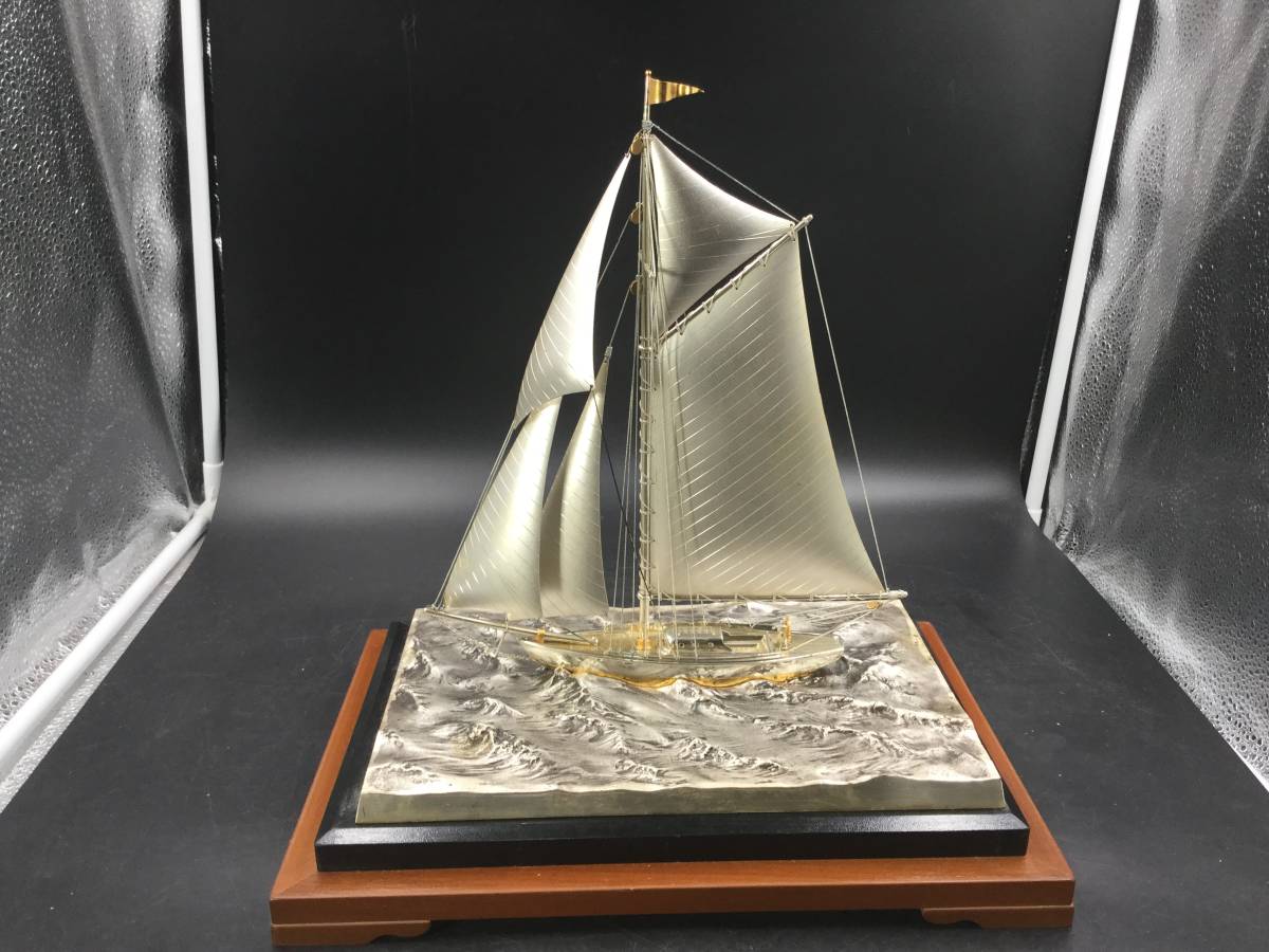  銀製 船 ヨット 置物 SILVER970刻印 船重量230ｇ銀台1700ｇ8733(置物)｜売買されたオークション情報、yahooの商品情報をアーカイブ公開 - オークファン 置物