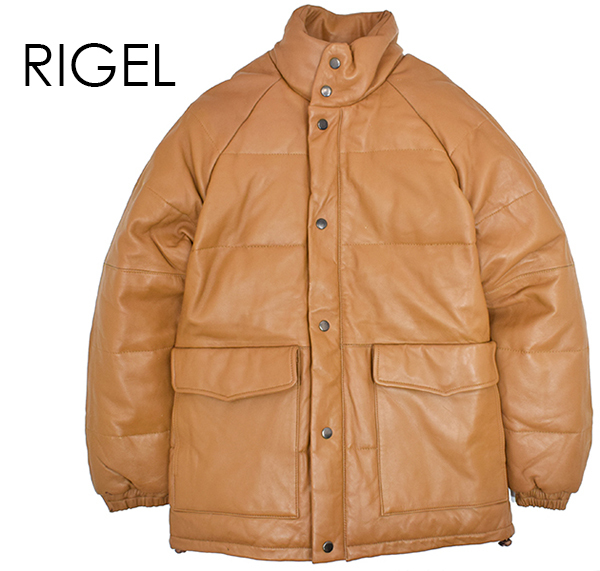 タグ付き☆定価6万円 RIGEL リゲル 羊革 レザーダウンジャケット