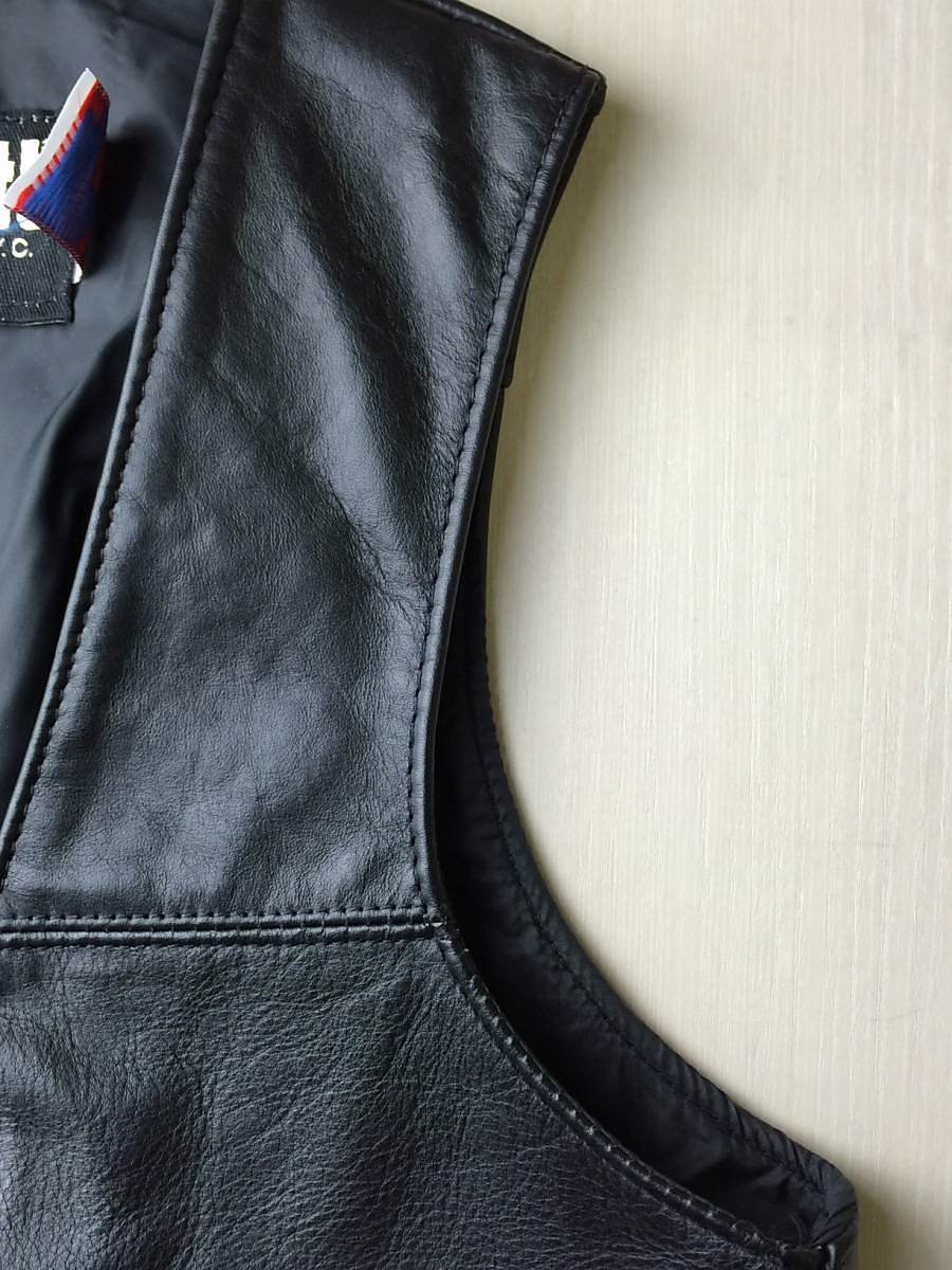極美品□schott レザー ベスト 本革 424V ブラック USA製 L Schott