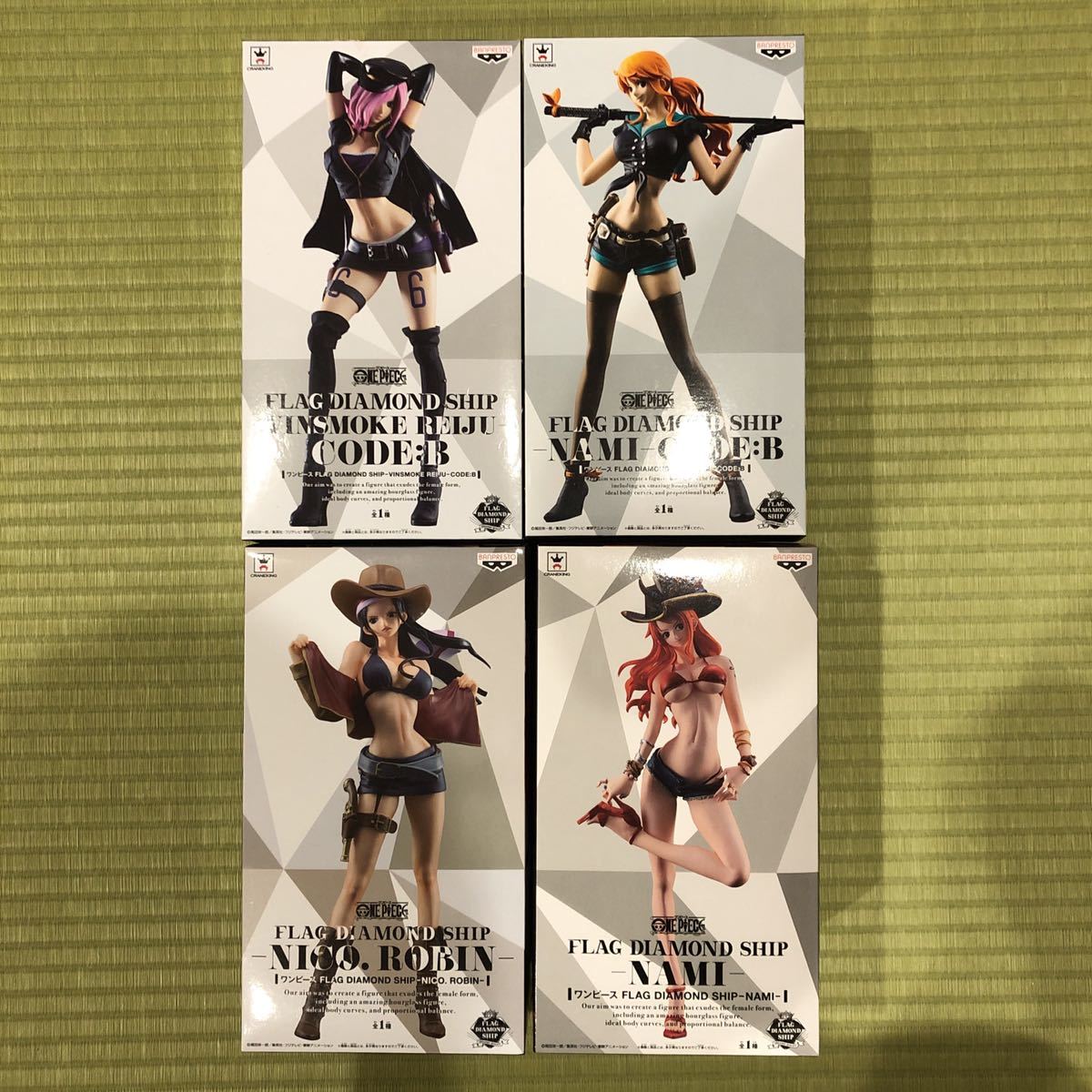 ワンピース フィギュア FLAG DIAMOND SHIP ナミ ロビン レイジュ 4体セット