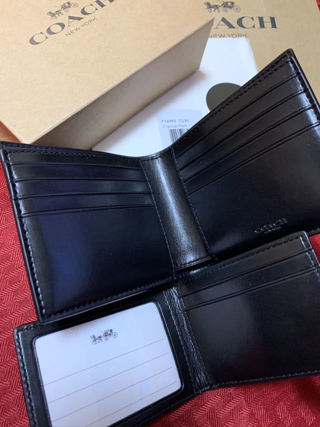 ギフトに！新品COACH◇2つ折り財布/PVC/総柄/メンズ/コンパクトID