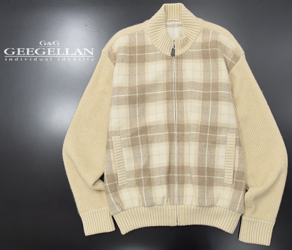  定価5万円 ジーゲラン GEE GELLAN カシミヤ100％ チェック柄 リブニットブルゾン 46/L 裏地付き防風セーター ゴルフ(セーター)｜売買されたオークション情報、yahooの商品情報をアーカイブ公開 - セーター