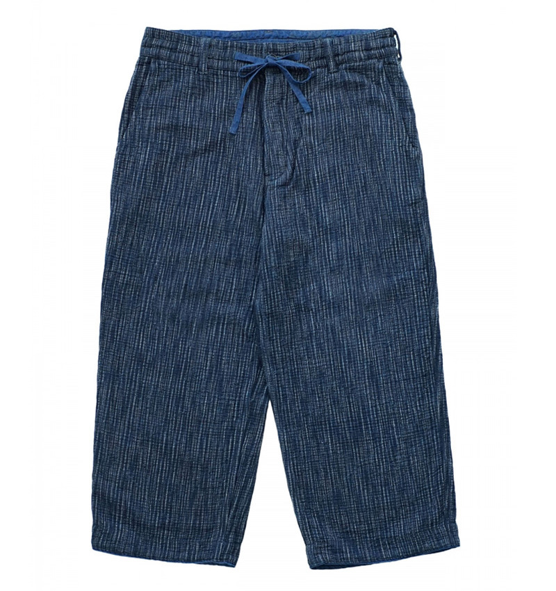 定価以下 (S) PorterClassic SASHIKO LINEN PREMIUM PEACE PANTS BLUE