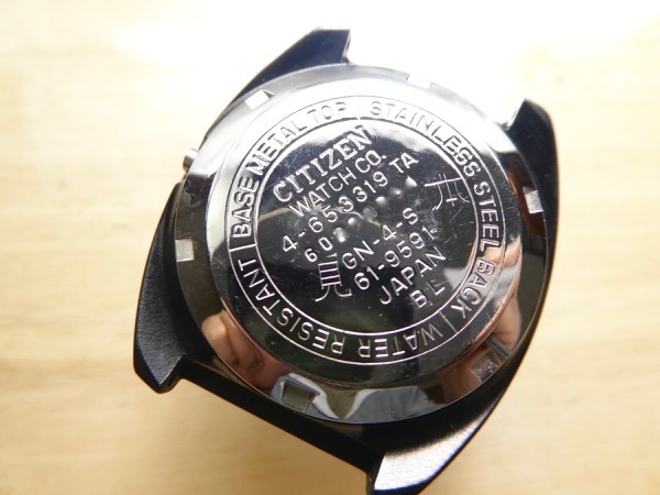 シチズン ブラッキー 70年代 アラームデイト CITIZEN Date ◎70年代 シチズン 4-653319 ブラッキー BL 側 ケース 見本 未使用 ジャンク デッドストック