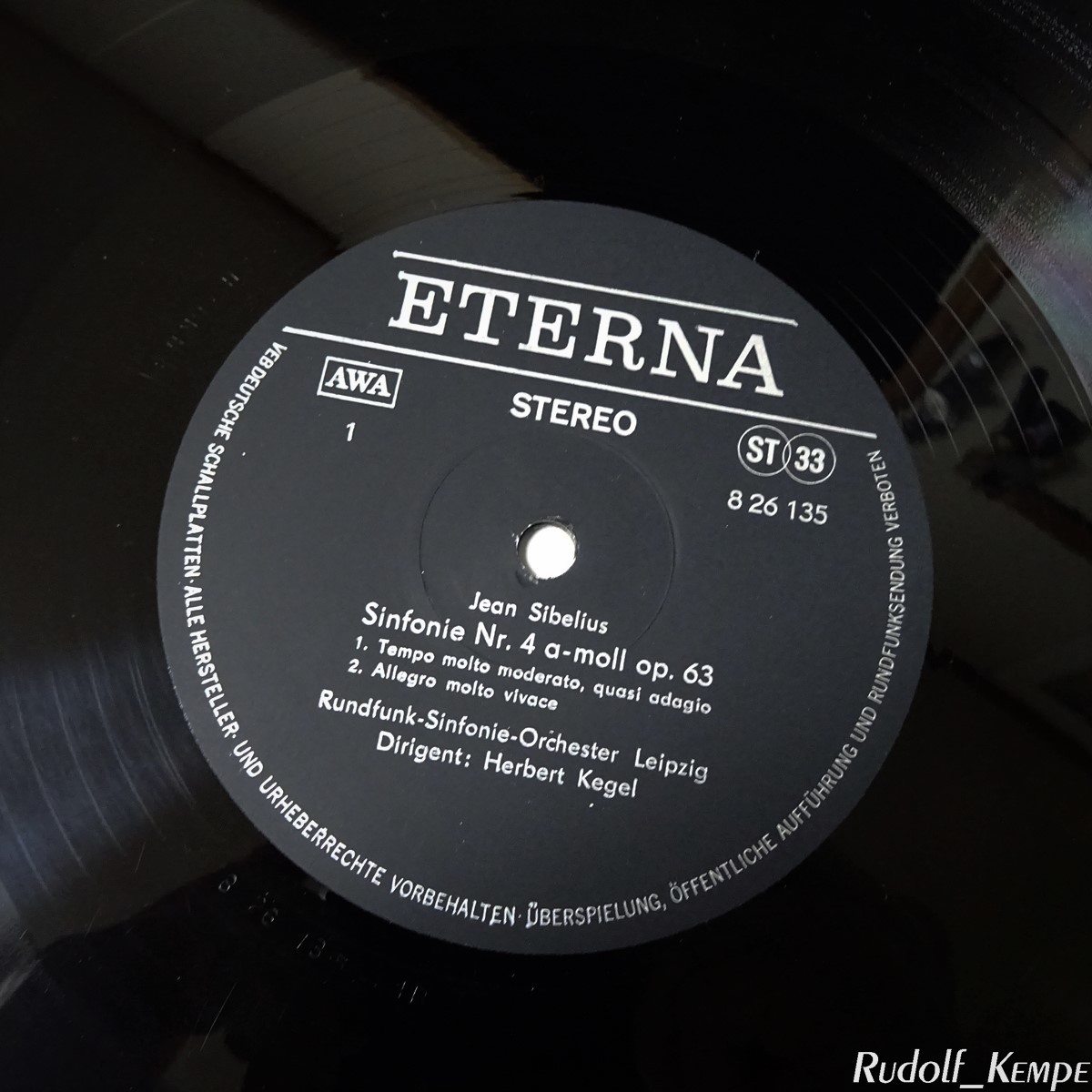 東独Eterna 826135 シベリウス 交響曲第4番 ケーゲル 東独Eterna